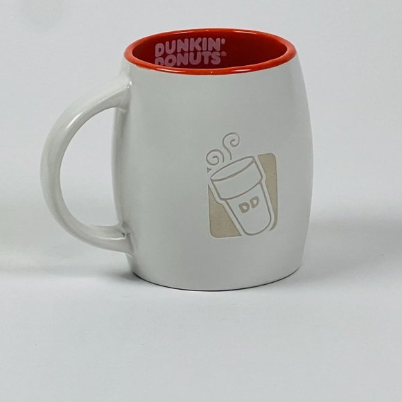 Dunkin Donuts 2012/14 oz Coffee Mug Orange and White Dunkin Donuts Inside Logo - Picture 1 of 5